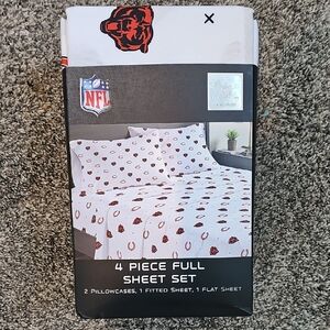 NFL Bears Logo Full Sheet Set - White and Brown